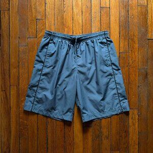 Vintage Y2K Nike Lined Swim Trunks Shorts Men Large L Blue Oversized‎ Wide Leg